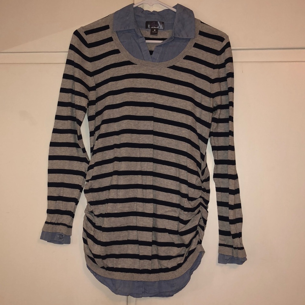 Striped lightweight maternity top